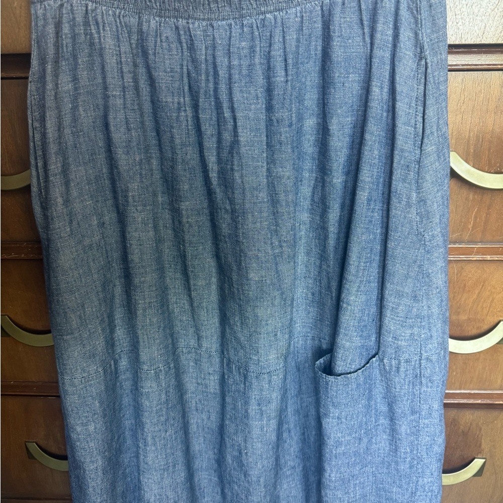 Eileen Fisher Chambray Pocket Skirt - Blue